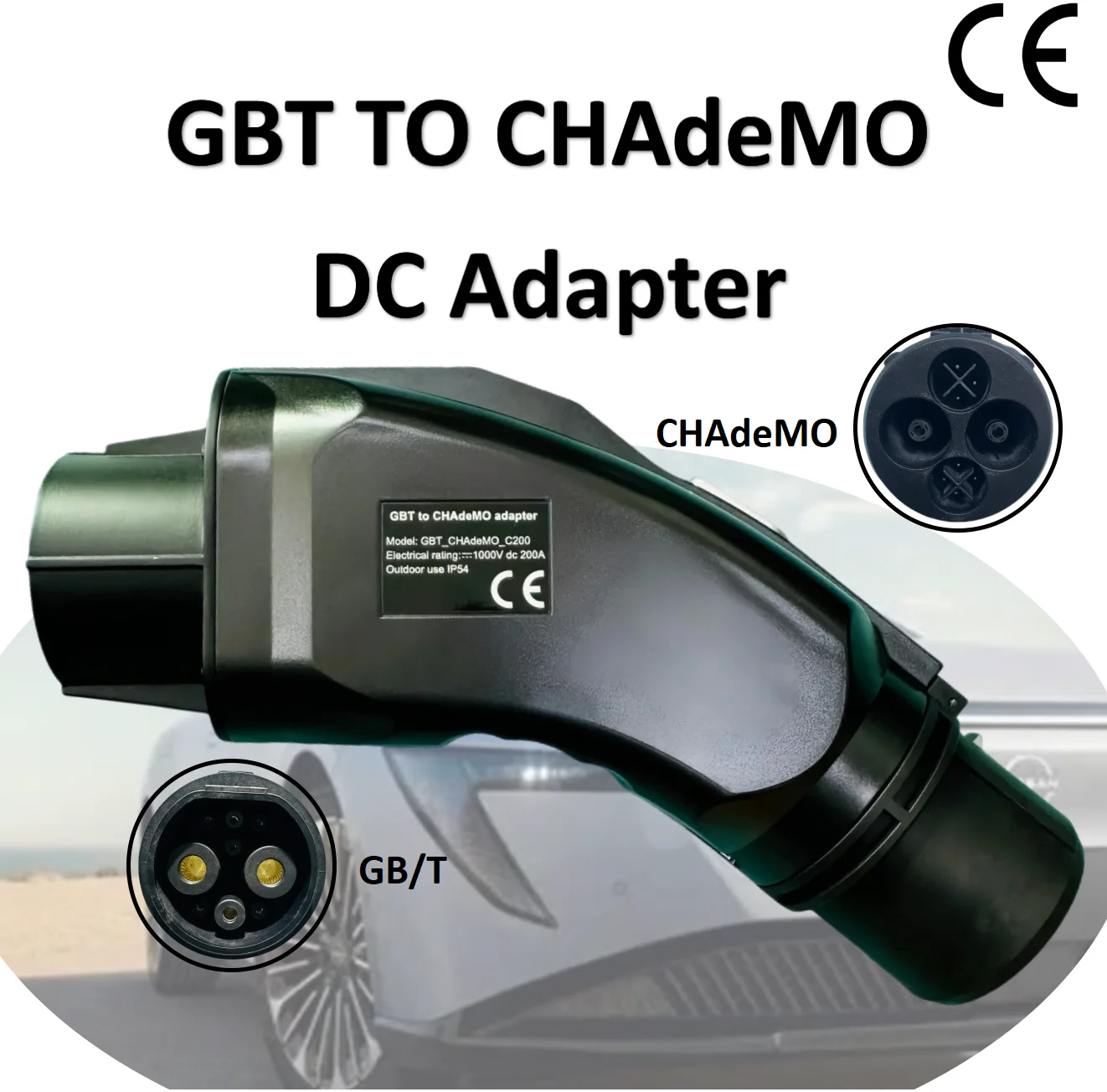 GB/T To CHAdeMO DC EV Adapter 200A Max Current With Tight Anti-loose Plug Structure 12 Months Warranty