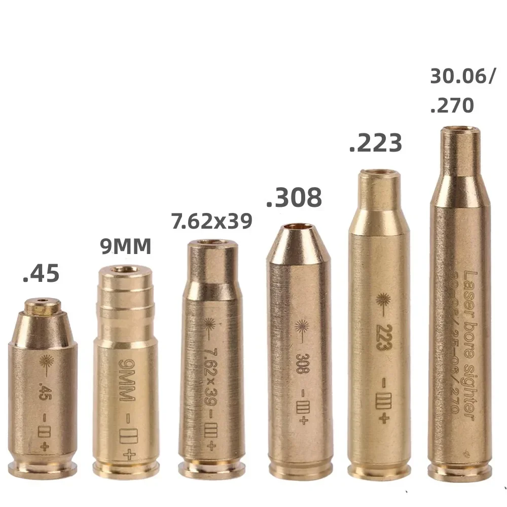 New Red Dot Laser Brass Boresight CAL Cartridge Bore Sighter for Hunting Gun Scope Adjustment .223 5.56 7.62 9MM .308 12GA 20GA