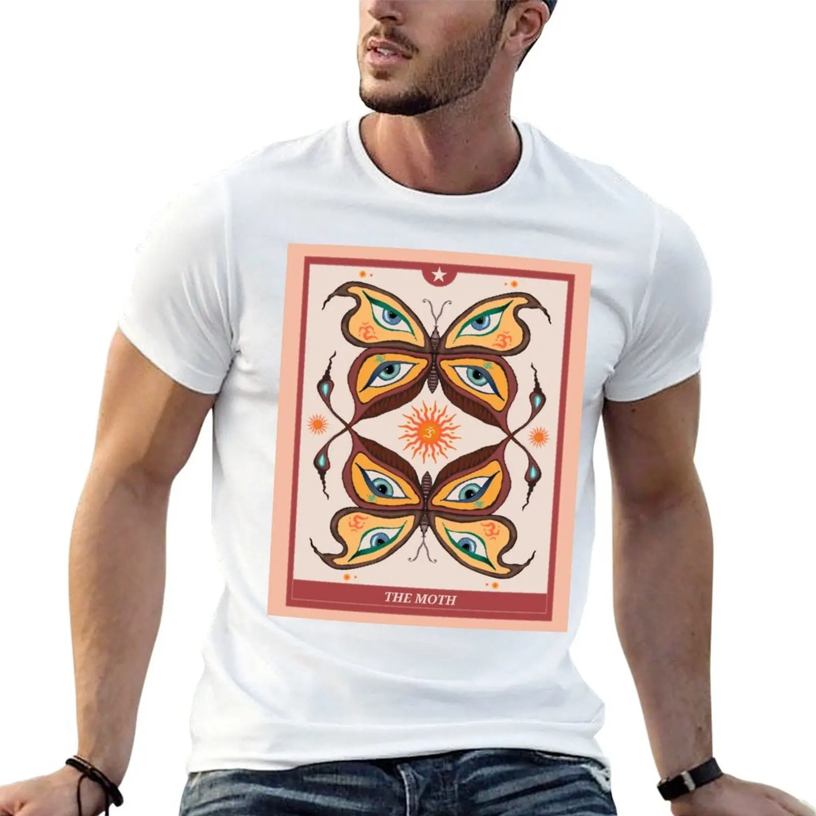 The Moth Tarot Card T-Shirt sports fans aesthetic clothes t shirts for men graphic