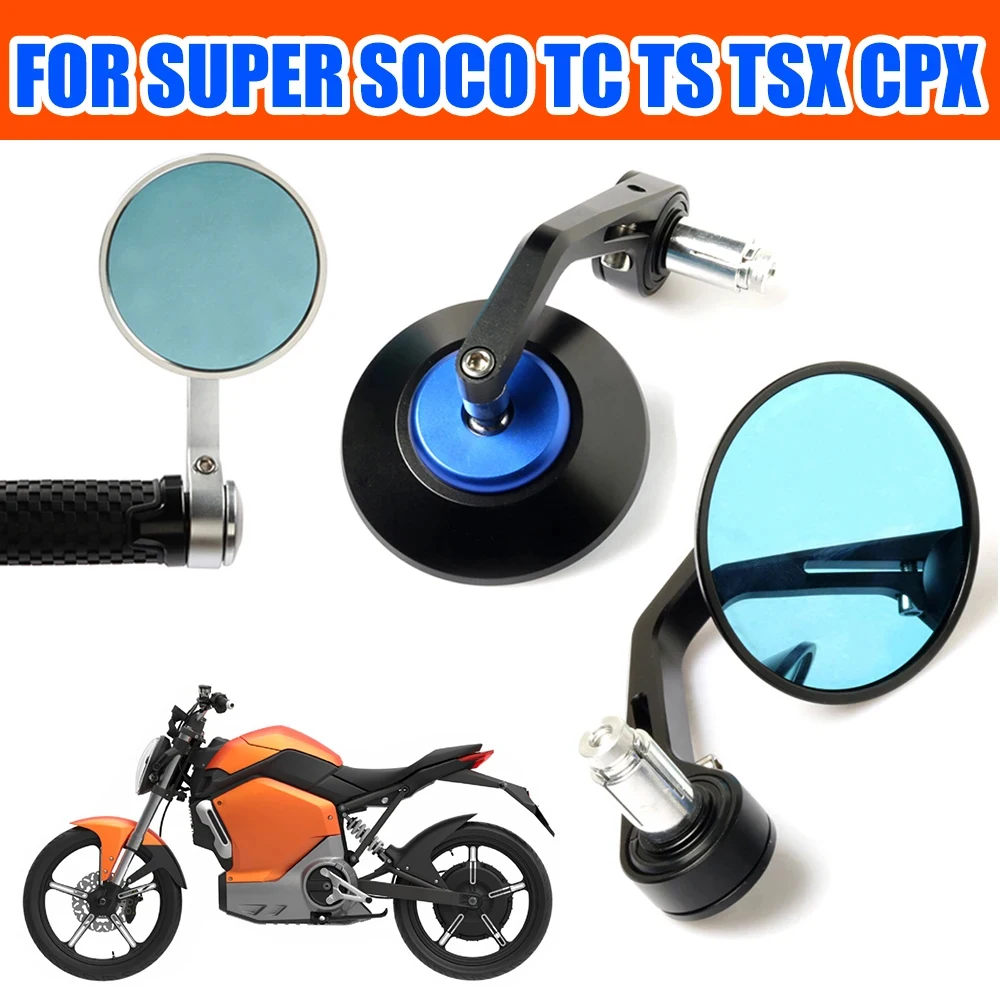 

For Super SOCO TC MAX TS Lite Pro 1200R 1200 R 1500 TSX CPX Motorcycle Accessories Rearview Mirrors Blue Side Rear View Mirrors