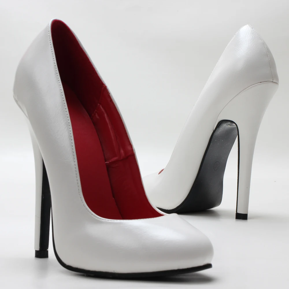 5.5 Inch Stiletto High Heel Unisex Sleek Night Club Round Toe Pump Plus Size Shoes Party Shoes Size36-46 In Stock