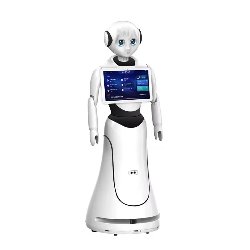 Custom Commercial AI Reception Robot with Smart Voice Assistant and Navigation for Hotel Office Exhibition Store