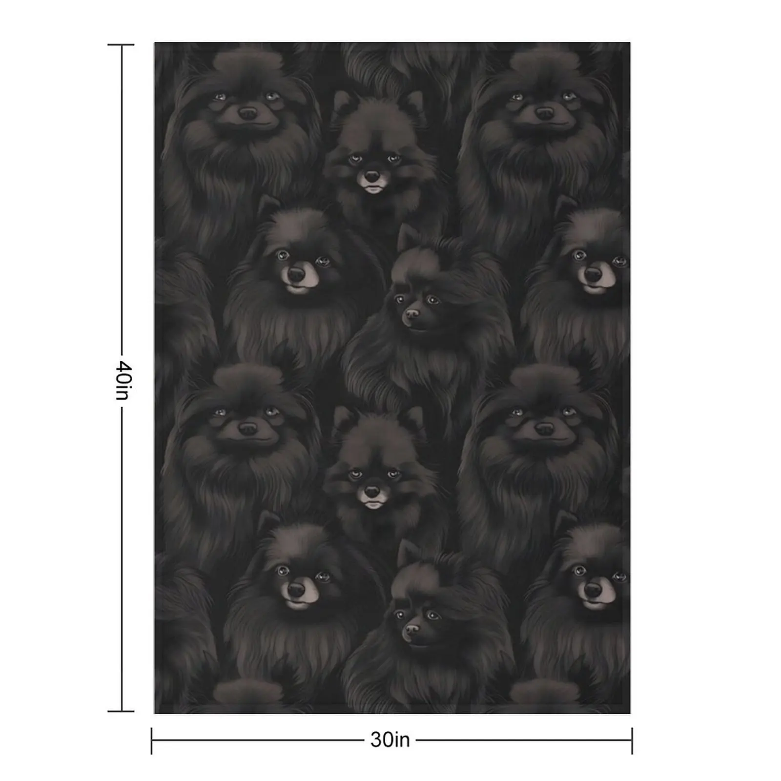 بطانية رمي بتصميم كلب صغير طويل الشعر باللون الأسود لهدايا عيد الميلاد في فصل الشتاء، بطانيات كبيرة ناعمة #3