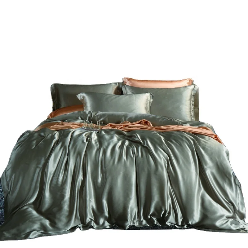 

Factory Outlet luxury silk bedding set four season warm silk satin bedding set for ladies