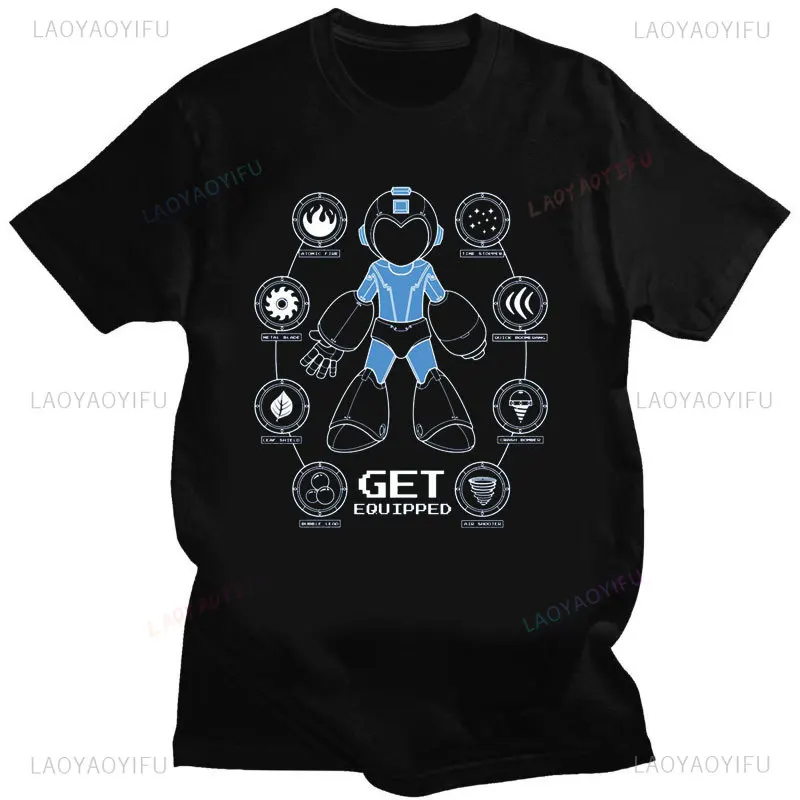 Mega Man Video Game Men Printed T Shirt Official Megaman X Player Select Cotton Tshirt Fashion Short-sleev New Men'S Gift Tees