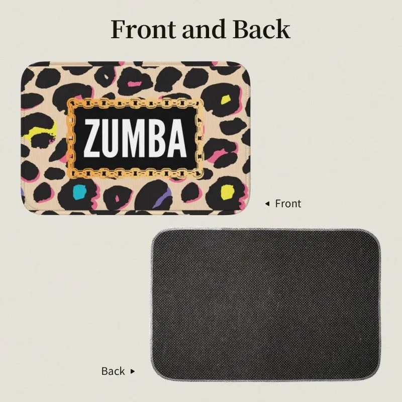 Custom Zumbas Fitness Dance Leopard Doormat Anti-Slip Bathroom Kitchen  Mat Garden Garage Floor Door Entrance Carpet Rug Footpad