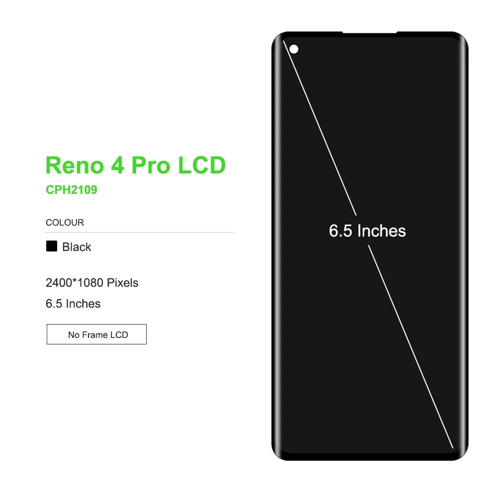 For Oppo Reno4 Pro CPH2109 LCD Display Replacement, For Reno 4Pro 5G PDNM00 CPH2089 LCD Touch Screen Digitizer Assembly