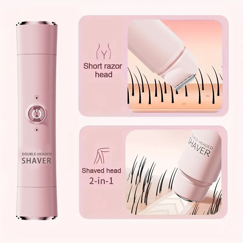 1pc Double Head Electric Epilator Women Rechargeable Painless Hair Remover Shaver for Body Private Areas Bikini Gentle Trimming