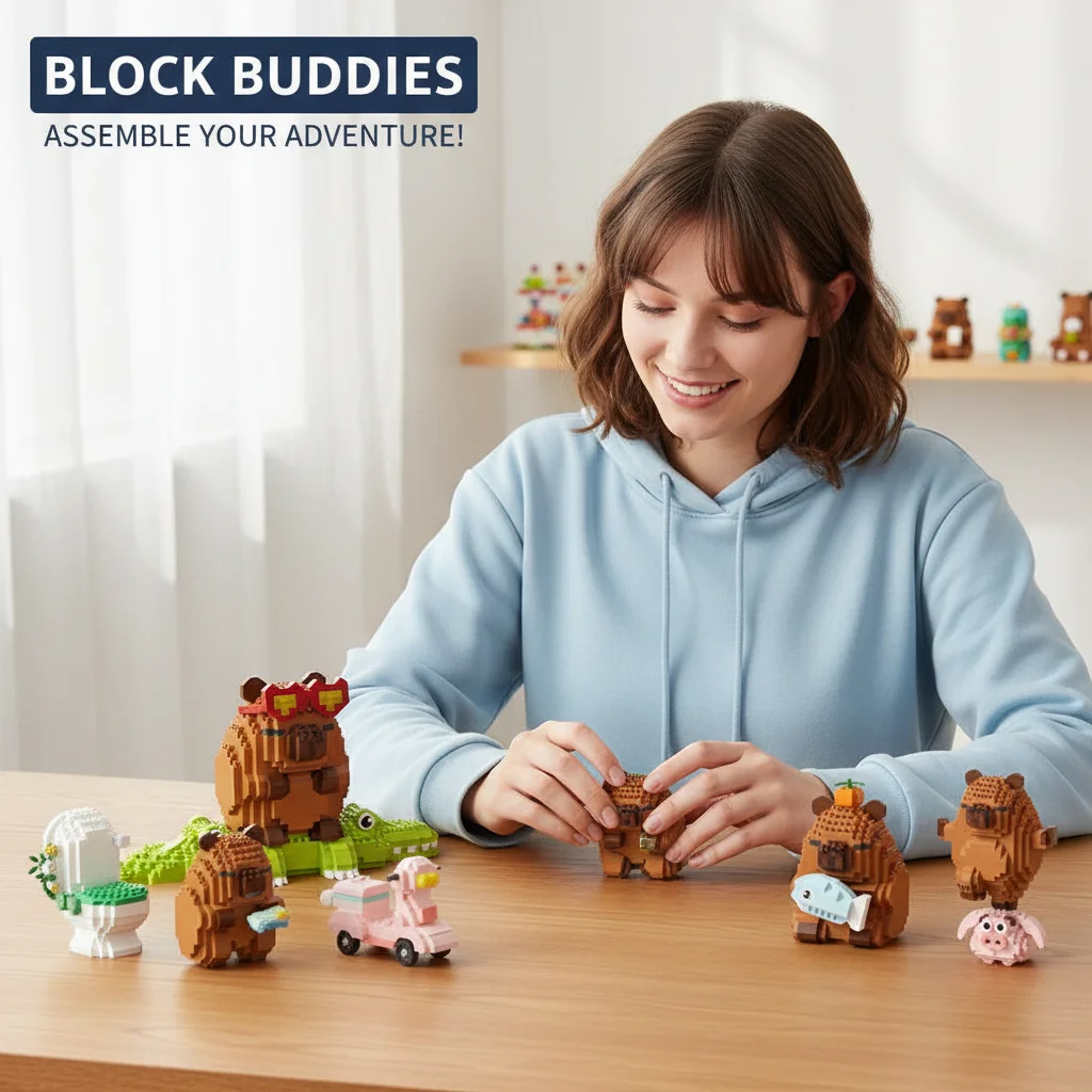 ตัวต่อนาโนบล็อกสัตว์การ์ตูน คาปิบารา ชุดตัวต่อไมโครไดมอนด์ ของเล่นเสริมพัฒนาการสำหรับเด็ก ของขวัญ