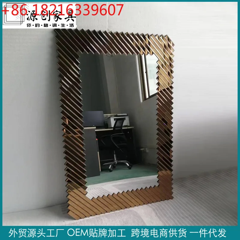 YAO light luxury, mirror glass vanity mirror, makeup, wall bathroom, hanging mirror, wall mirror storage