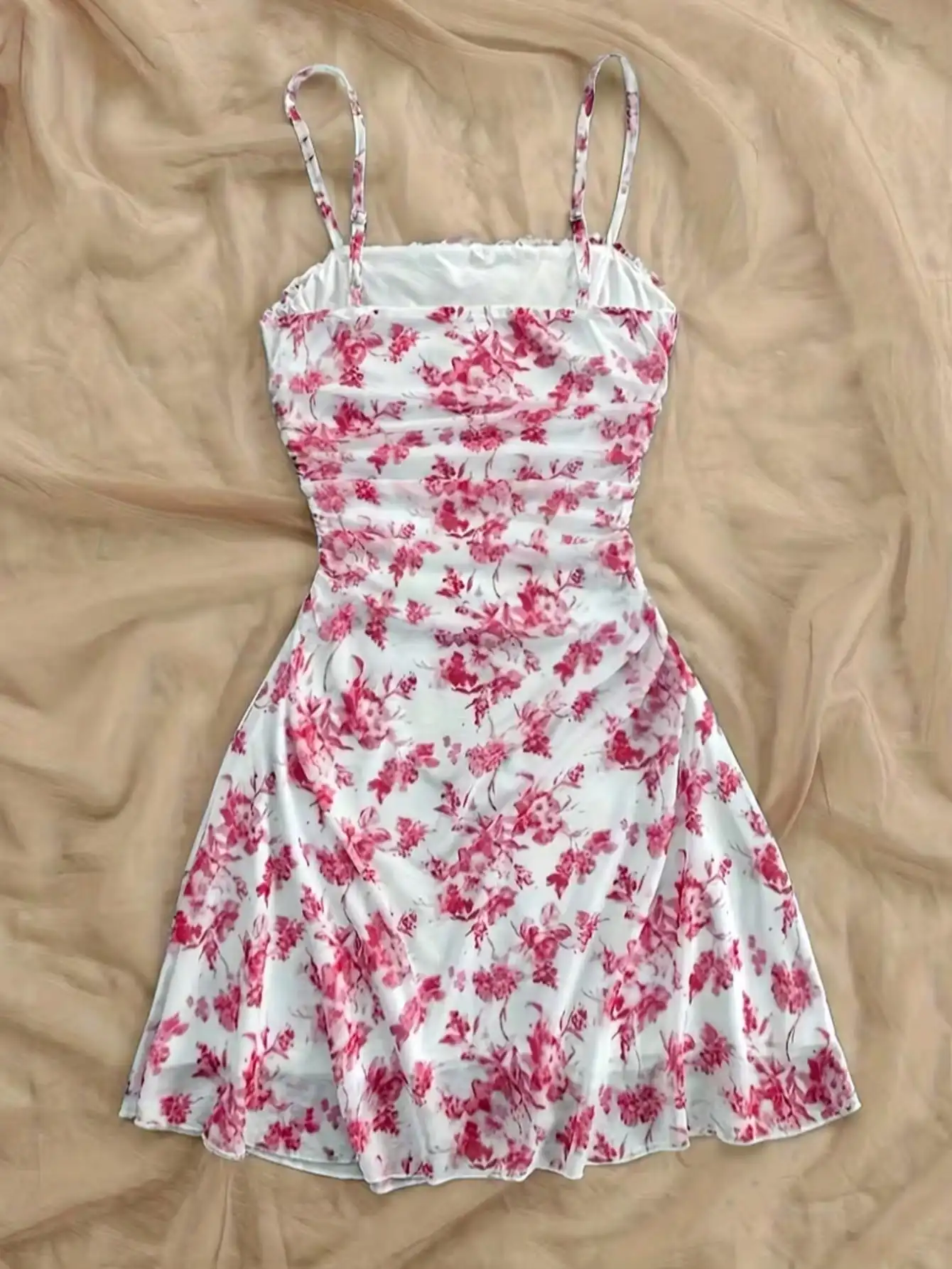 2026 Damen Sommerkleid Jugendliches Neues Blumenprint-Neckholder-Kleid Modisch und Elegant Ganzjahres-Kinderkleid