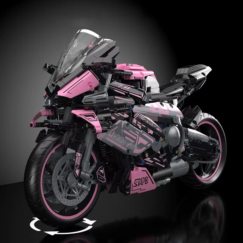 2096pcs Technical Motorcycle MOC Building Blocks Set 1:5 Large Racing Model Bricks Gift Adults