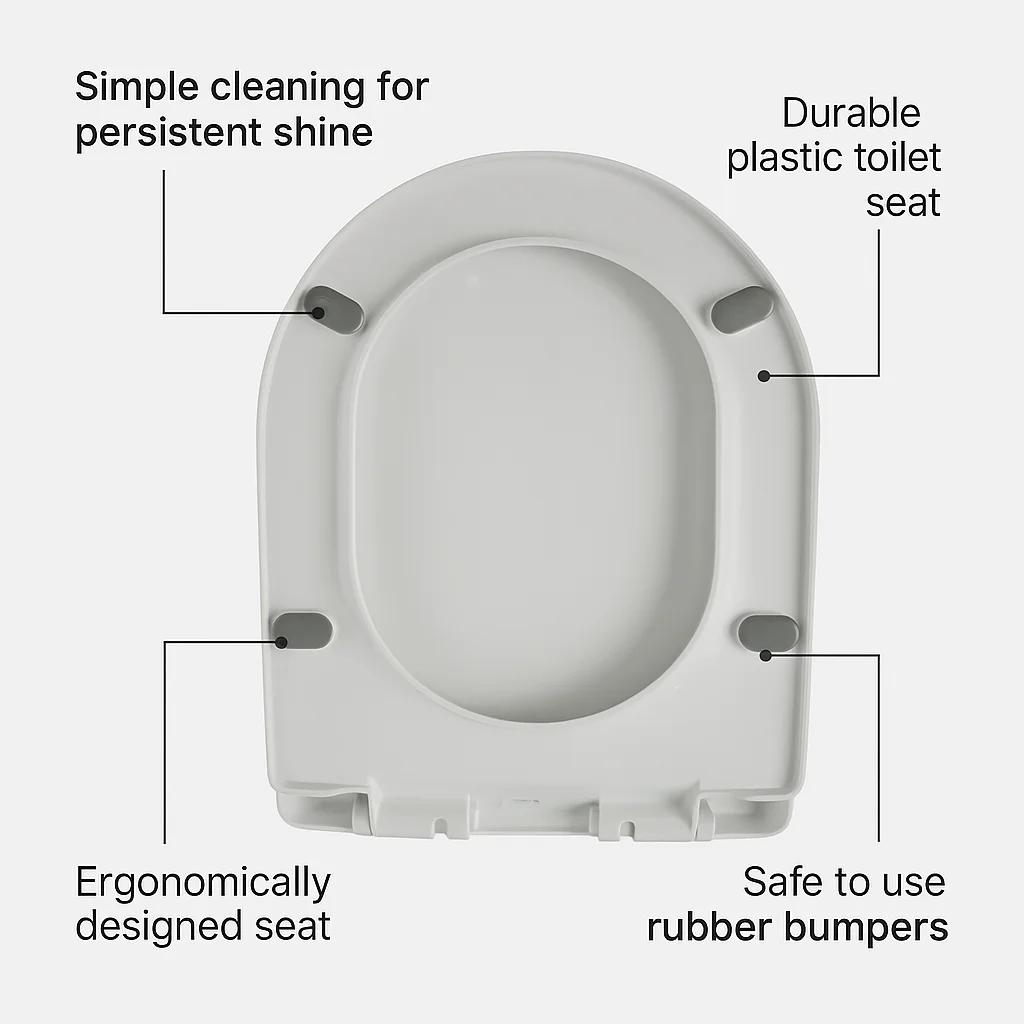 

New Arrival Toilet Seat, Soft Close Design, Easy Clean Surface for Home Bathroom Use