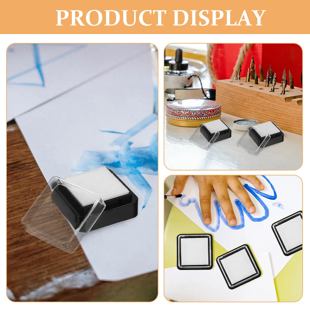 6 Almohadillas de Tinta Vacías para Manualidades con Sellos, Almohadilla de Tinta Lavable Portátil para Scrapbooking, Grabado y Pintura