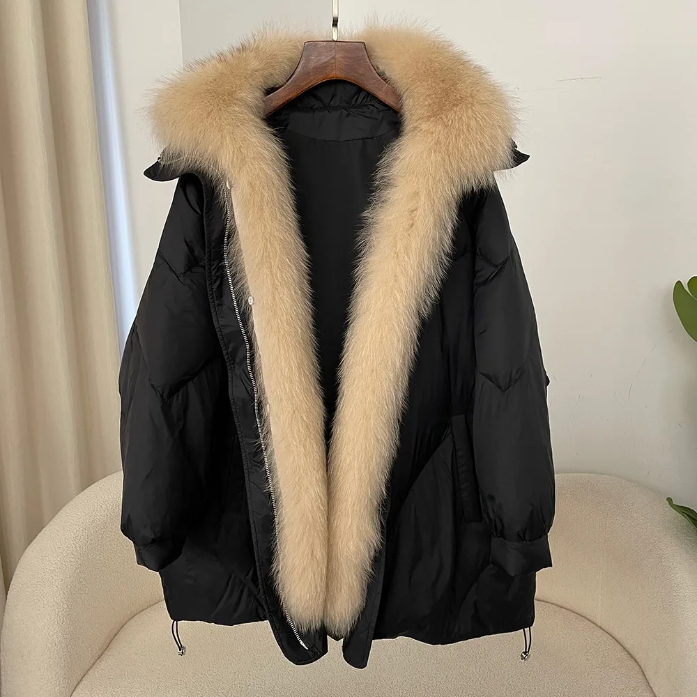 2024 Women\'s Fashion New Autumn-winter Warm True Fox Collar Goose Down Coat Thick Women\'s Coat Luxury Women\'s Coat