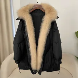 2024 Women's Fashion New Autumn-winter Warm True Fox Collar Goose Down Coat Thick Women's Coat Luxury Women's Coat