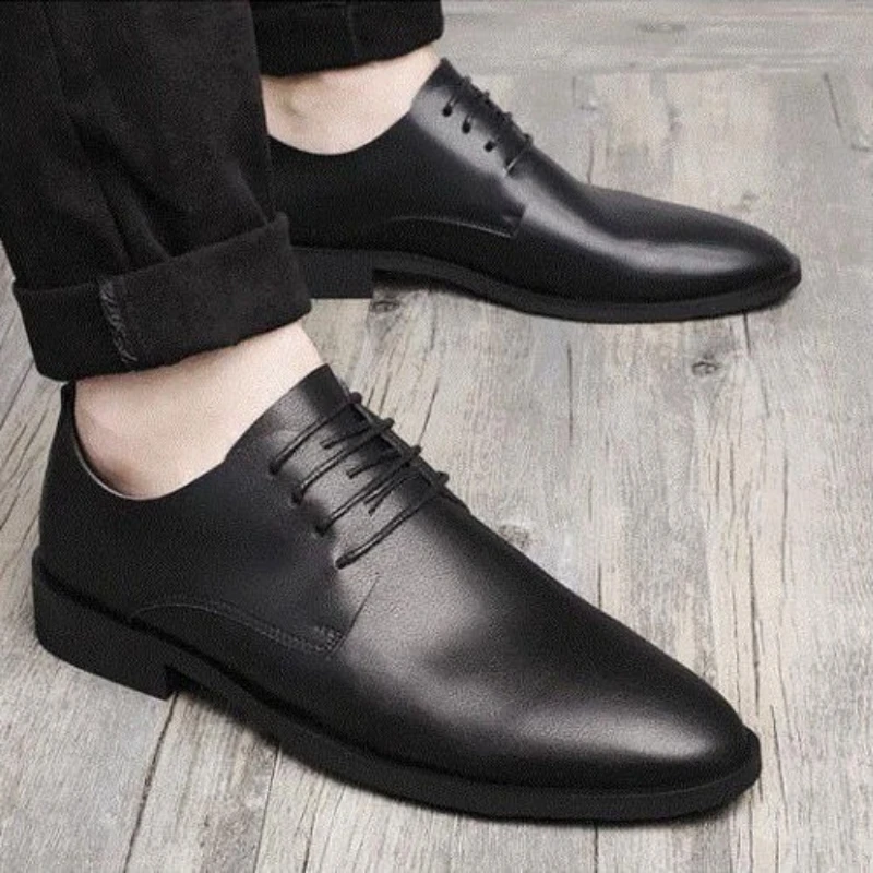 

Black Pointed Toe Soft Social Shoe for Men Breathable in Summer Official Footwear Low Price Cheap Liquidation Dress Shoes Man