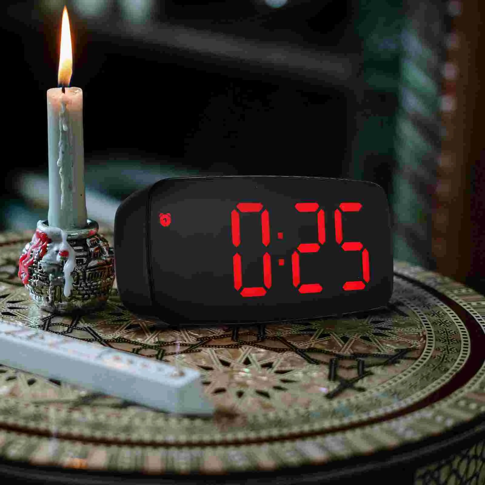 LED Electronic Alarm Clock Desktop Digital Large Display Kids Beside Sleeping Clocks Table