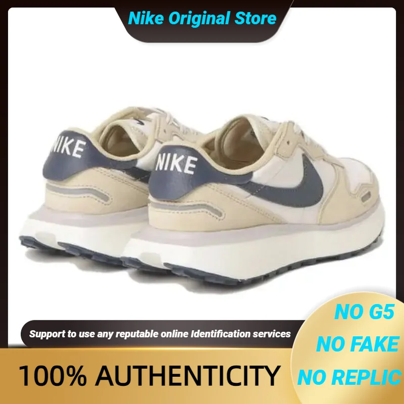 

Nike Phoenix Waffle Light Orewood Brown Midnight Navy Women's Sneakers shoes FD2196-101 With Original Box