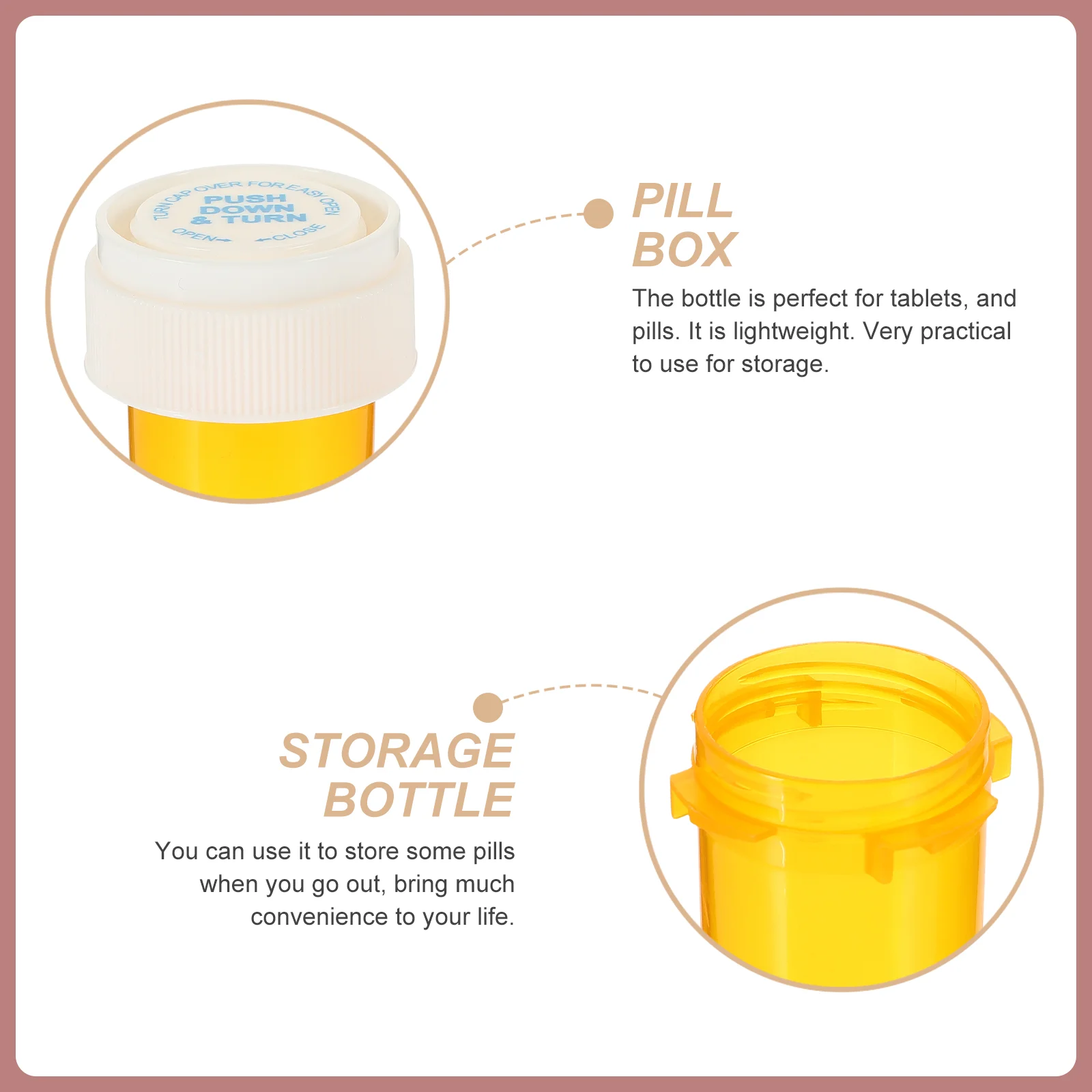 12 Pcs Large Sticky Labels Transparent Travel Pill Box Canning Supplies Mini Bottle Yellow