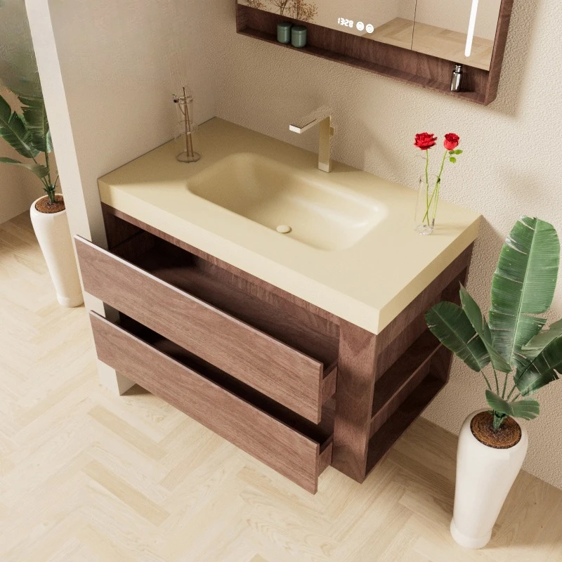 

Maillard antique bathroom cabinet integrated basin combination hand washing table single basin
