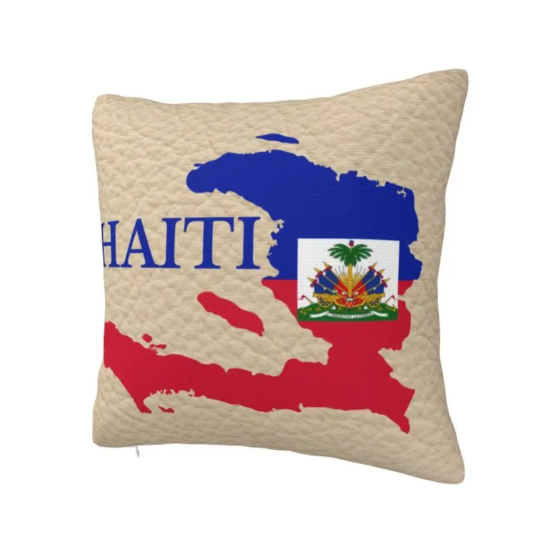 Custom Haiti Map Flag Throw Pillow Covers Decoration Nordic Cushion Decoration Salon Square Pillowcase