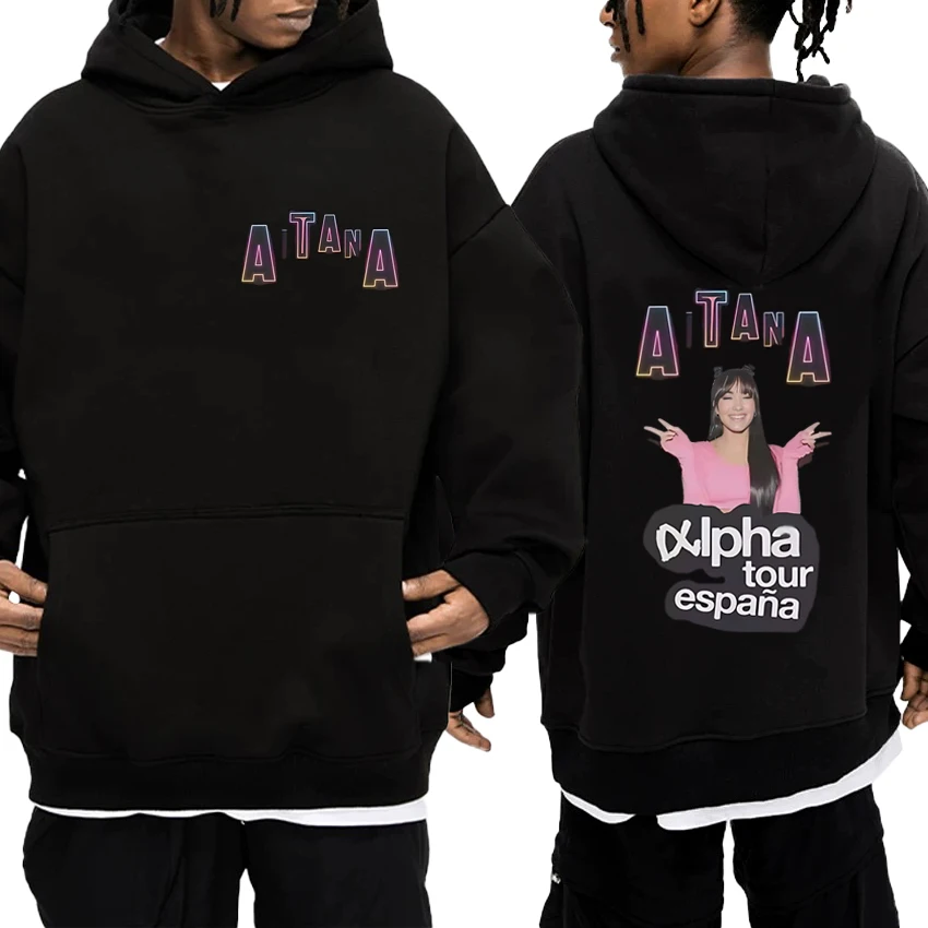 

Hot Singer Aitana Ocana Tour 2025 Double Sided Graphics Hoodies Men women fashion Y2k pullovers Unisex Fleece Casual Sweatshirt