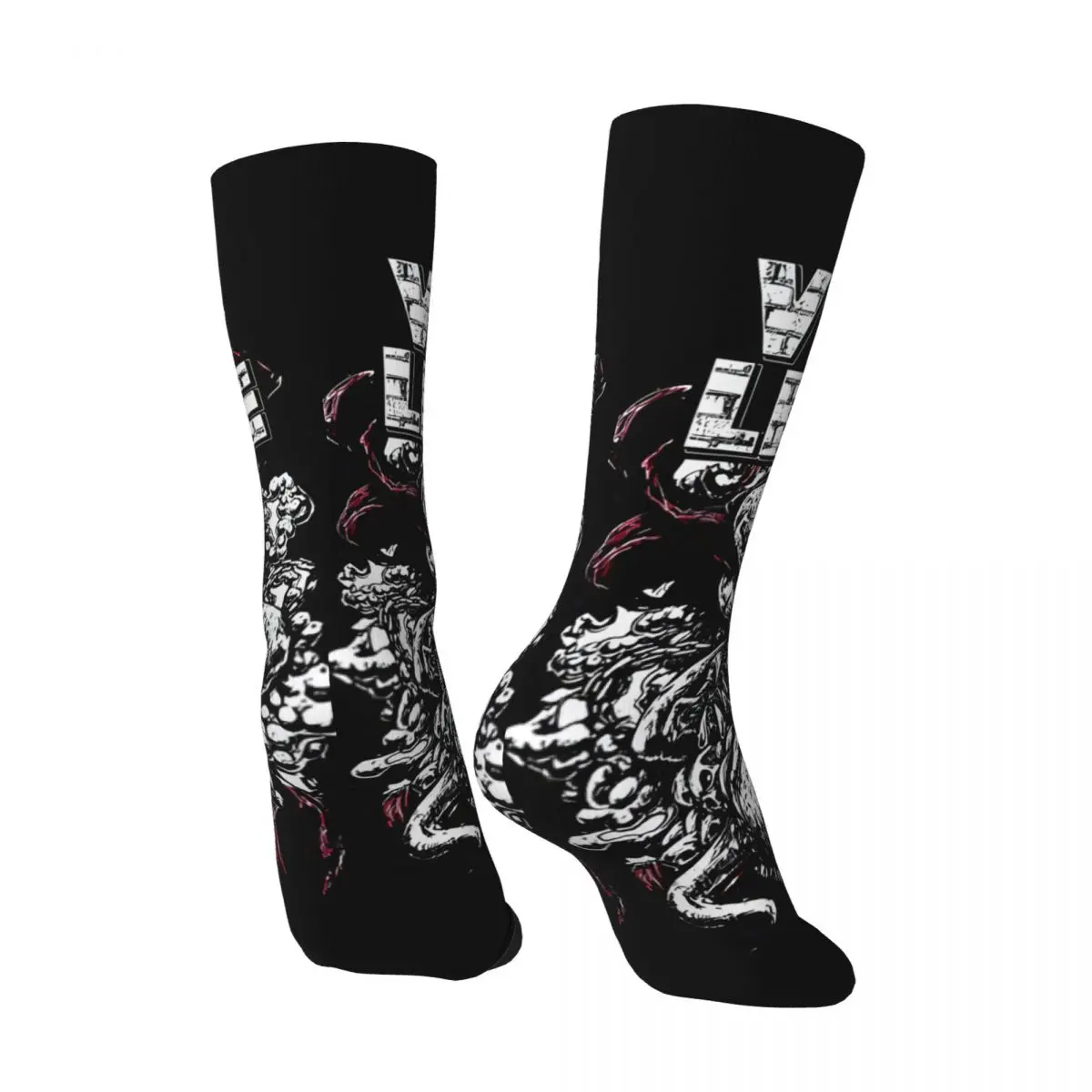 Harness More Aggression Release Men's Socks Vintage Harajuku Vio Lence Street Style Novelty Pattern Crew Sock