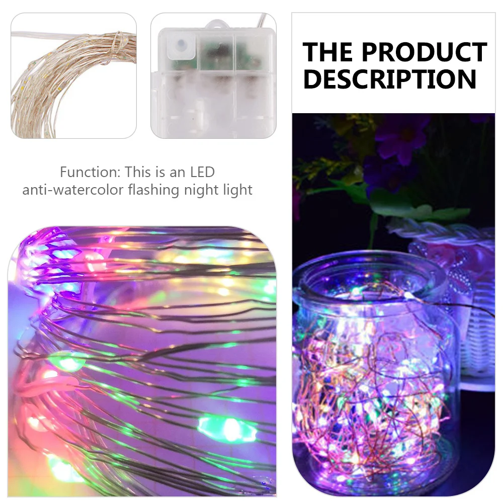 4 قطع من مصابيح LED الجنية التي تعمل بسلسلة أضواء زخرفية مرنة مقاومة للماء لمهرجان غرفة نوم حديقة عيد الميلاد #6