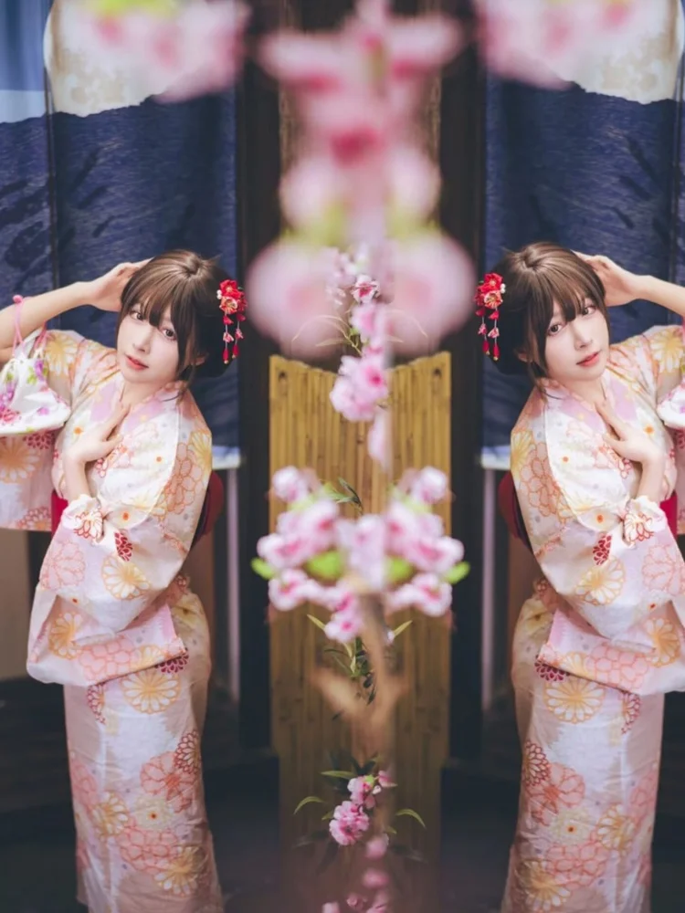 

New Japanese Style Kimono Photography Costume Fashion Portrait Art Photo Clothing Goddess Long Robe Women Studio Shoot