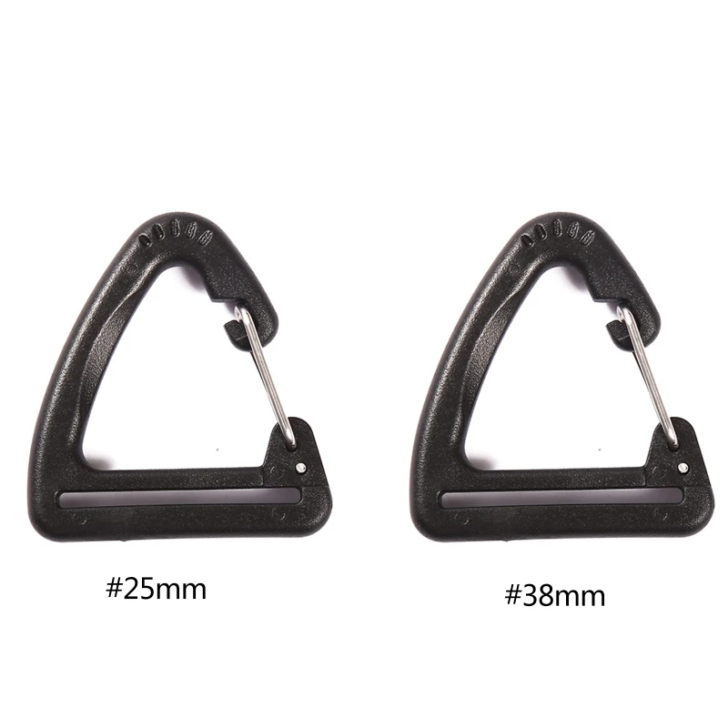 Y1UB 10 Pcs Plastic for Triangle Carabiner Spring Belt Clip Hooks Keychains Buckles Outdoor Camping Hiking Backpack Accessories