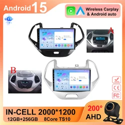 Android 15 For Ford FIGO KA 2015-2020 Auto Stereo Multimedia Wireless Video Radio Carplay DSP WIFI DVD