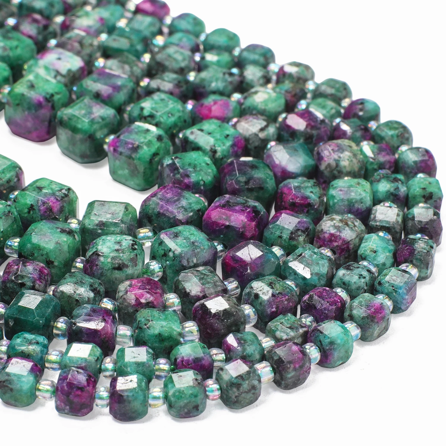 AAA+ Faceted Cube Natural Stone Epidote Zoisite Beads Square Spacer Beads for Jewelry Making DIY Charms Bracelets Accessories