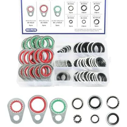 

AC Compressor O-Ring Kit for GM - 60pcs High Temp Nitrile Seals for Buick Chevrolet Car Models