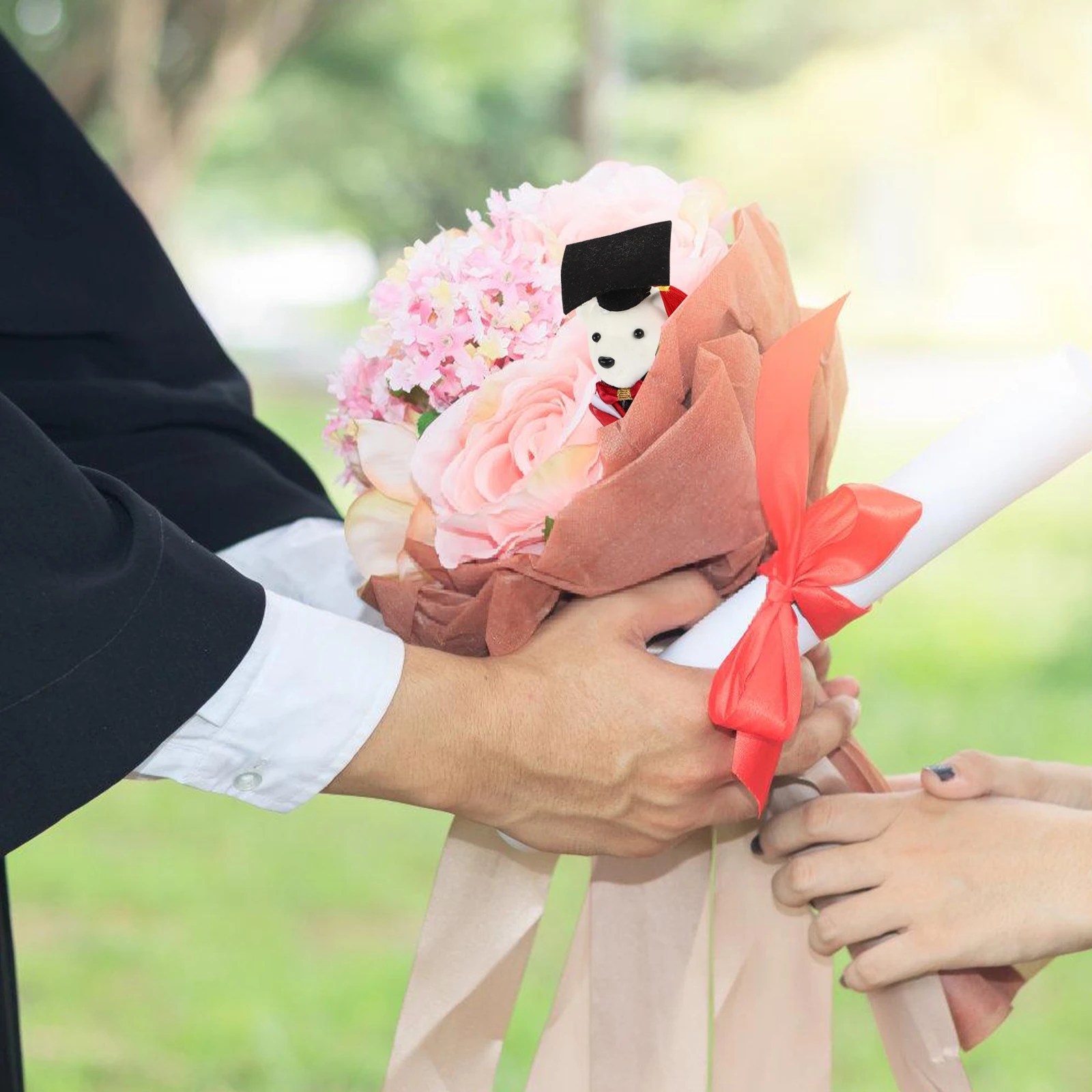 AdTosFlower-Bouquet d'ours pour remise de diplôme, poupées d'animaux, emballage de bouquet, cadeaux de remise de diplôme, 10 pièces