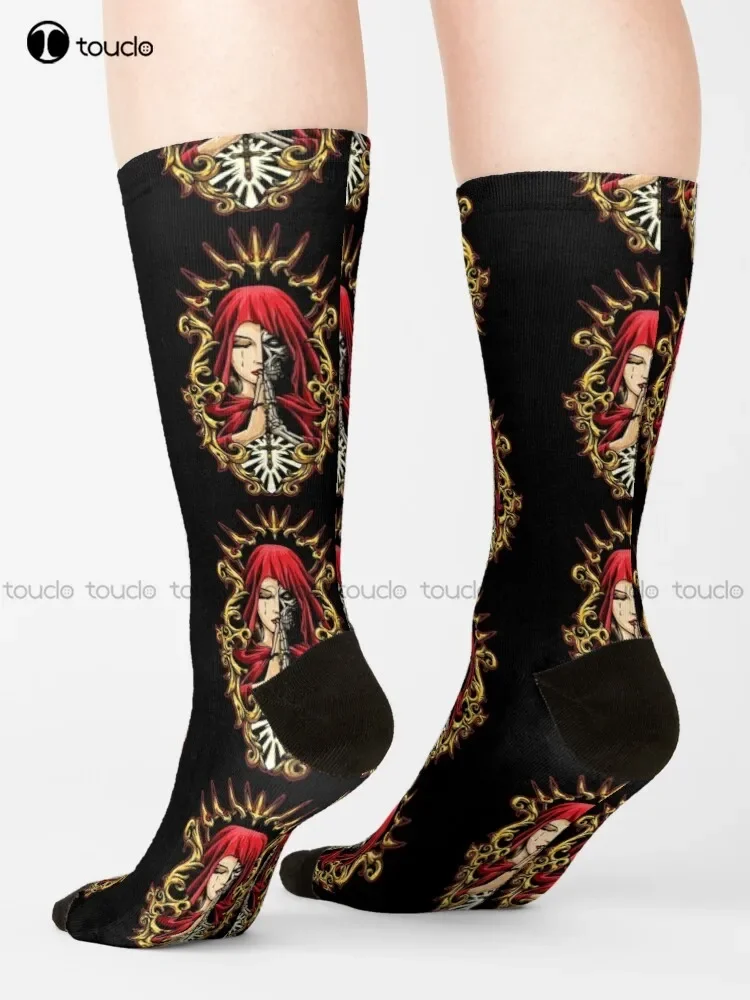 La Calavera Catrina Mourns The Dead - Chaussettes Santa Muerte Chaussettes d'entraînement d'Halloween Femmes Noël Nouvel An Cadeau Unisexe Adulte