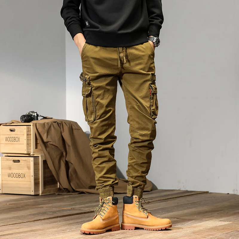 CAAYU-pantalones Cargo para hombre, ropa de calle informal, Hip Hop, Y2k, multibolsillos, chándal táctico