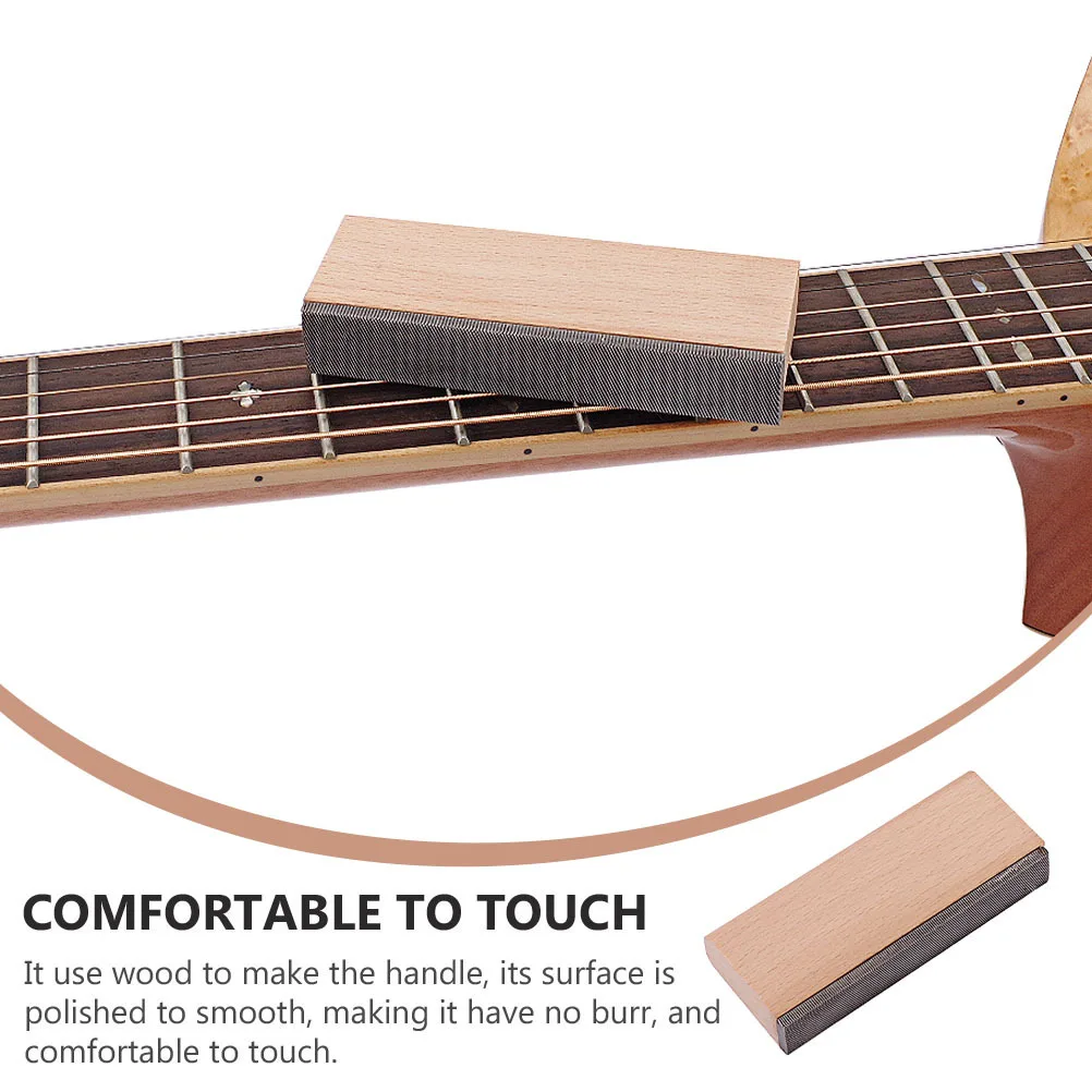 

Guitar Fret Chamfering File Wood Handle Metal Abrasion Resistant Sanding Block Fret Neck Leveling Fingerboard Tool Guitar Parts