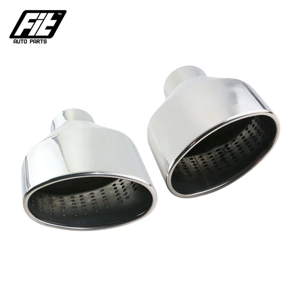 

1 Pair Stainless Steel 304 Exhaust End Tip Universal Car 2.5inch Oval Slant muffler tail pipe for RS3 RS4 RS5 A4 A5 A6