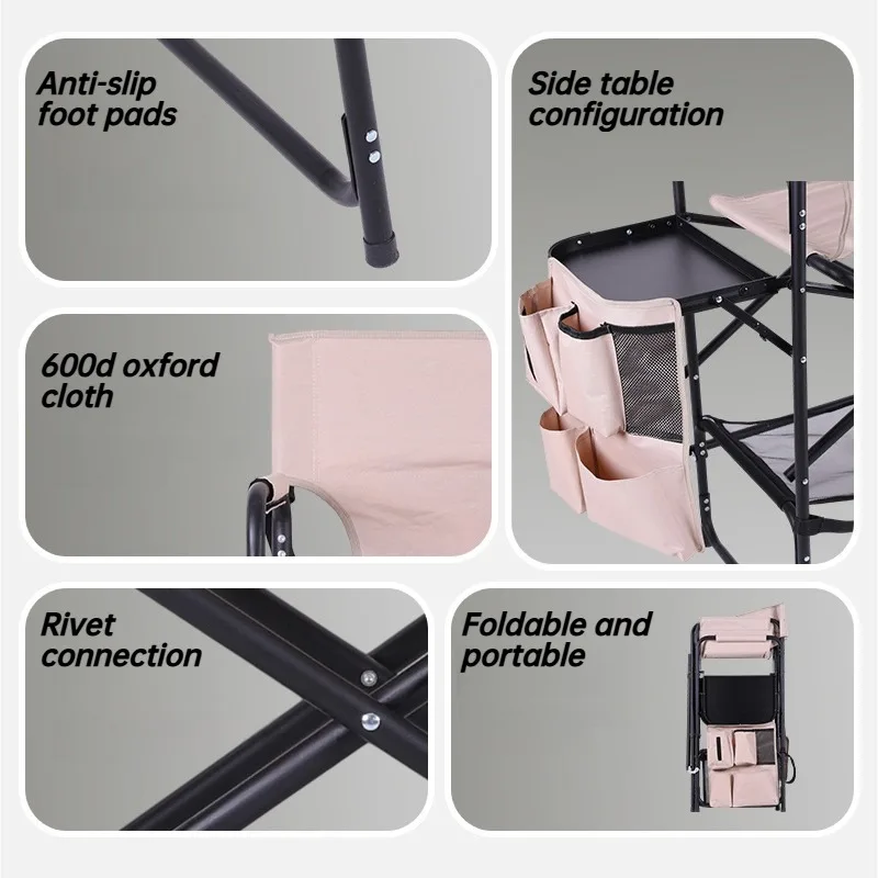 Foldable Director Chair Outdoors Makeup Chairs Multifunctional Portable Barber Chair Simple Comfortable Film Crew Shot Chairs
