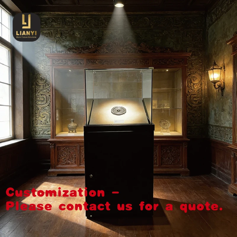 

custom.Museum Display Cabinet Custom Fiber Optic LED Lighting System Zero IR Radiation High Load-Bearing Silent Drawer Slides