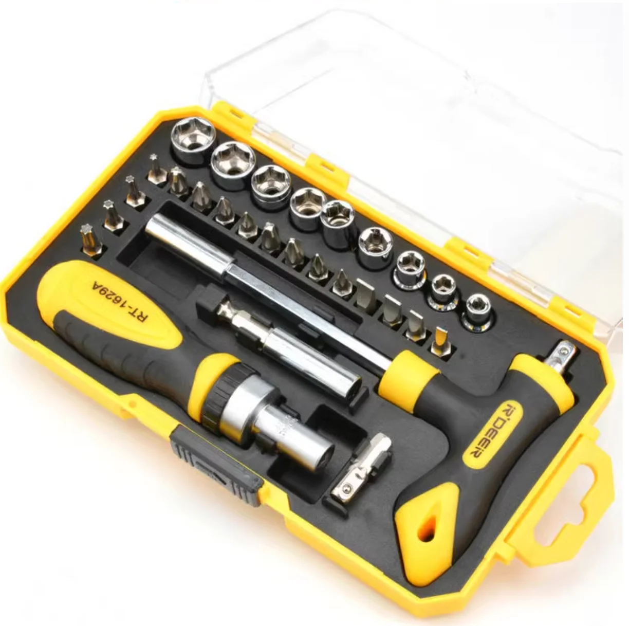 R'DEER high quality pry tool set 29pcs magnetic ratchet screwdriver a set of heads NO.RT-1629 freeshipping