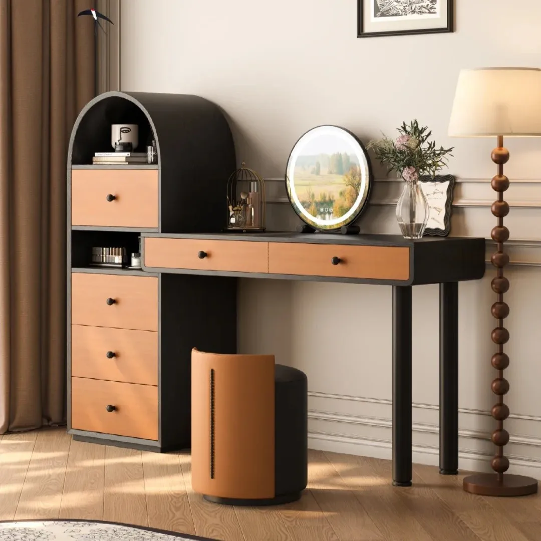 French retro dresser, chest, integrated master bedroom, small apartment, new modern medieval solid wood retractable dressing