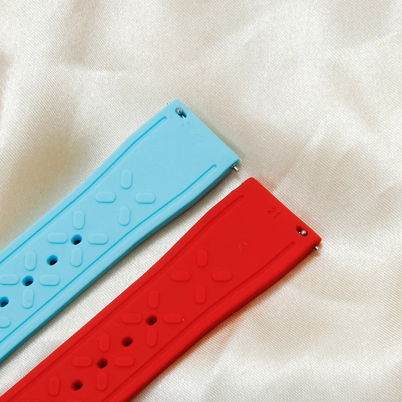 20 21 22 مللي متر حزام ساعة مطاطي متين مقاوم للاهتراء لـ IWC Pilot's Le Petit Prince Mark سوار بإبزيم من الفولاذ المقاوم للصدأ الصلب