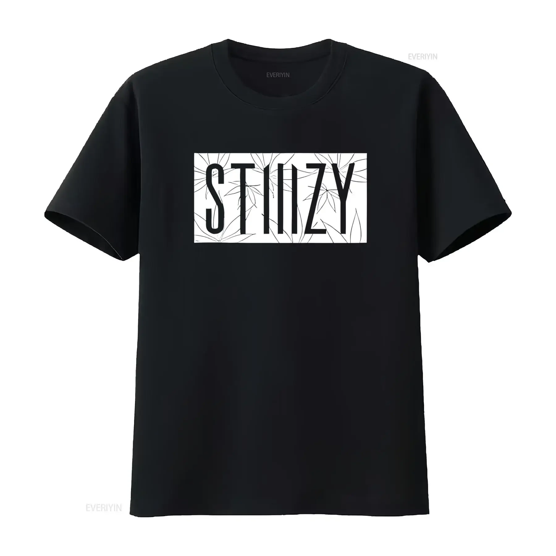 Camiseta STIIIZY para Hombre, Talla M, Negra con Logotipo Blanco, Estilo Vintage Lavado, Suave y Ligeramente Elástica, para Adultos, Vape, Smoke, 420