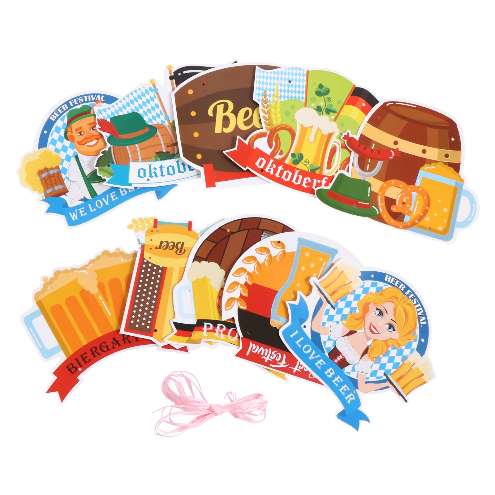 

Beer Festival Door Hangings Printed Patterns Party Pendant Hanging Decor For Yard Oktoberfest Decorations Bunting