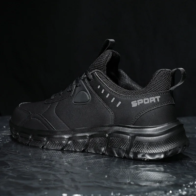 Men Hiking Shoes New Leather Windproof Lightweight Simple Versatile Jogging Male Sneakers Outdoor Non-Slip Wear Resistant Shoes