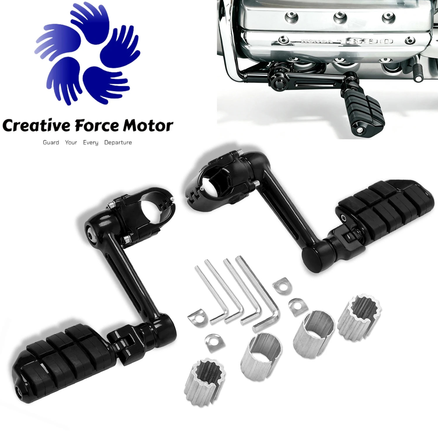 Motorcycle 1'',1.25'',1.3''Adjustable Highway Pegs 25‑35mm Engine Guard Footrest For Honda Goldwing GL1500 GL1800 F6C Valkyrie