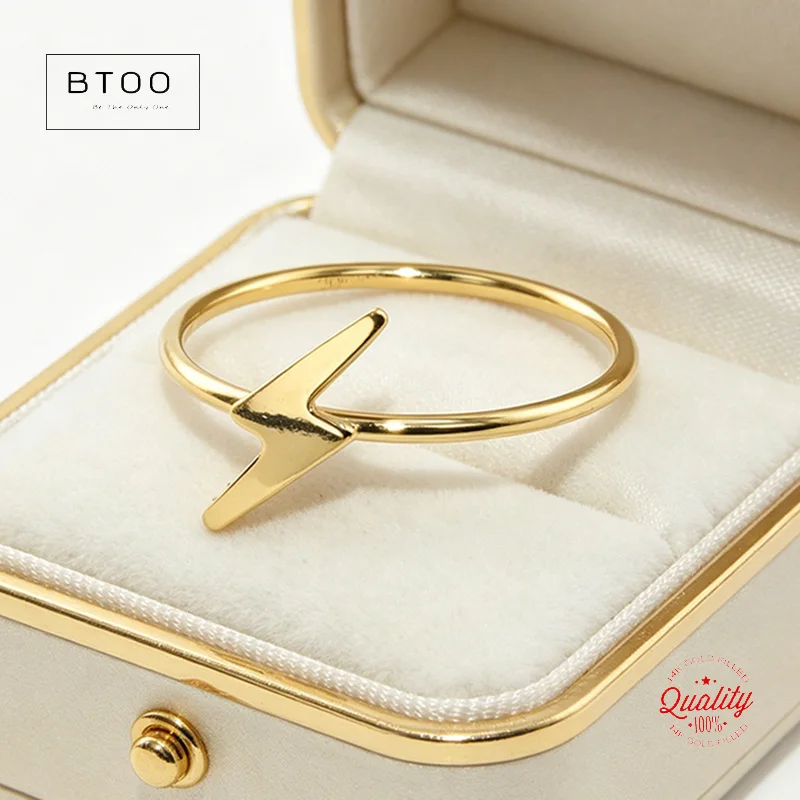 

Кольцо-молния в стиле бохо из золота 14K, минималистичное кольцо на костяшку пальца для женщин, золотые аксессуары, штабелируемые украшения, Anillos Mujer