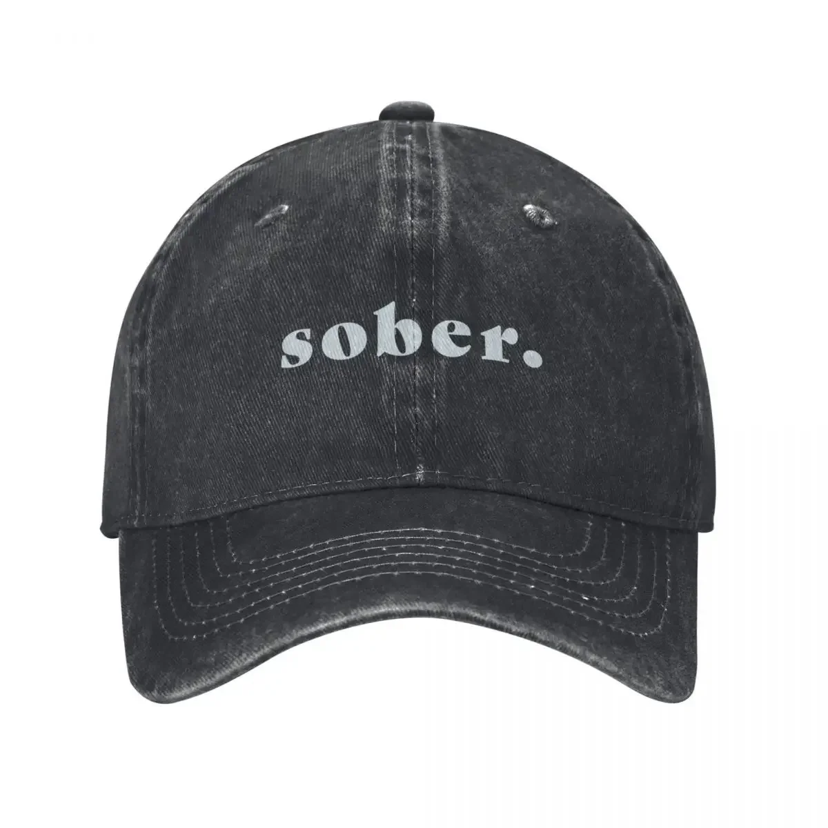 Sober Sobriety Typography Silver Text Letters Statement Baseball Cap New In The Hat party Hat Mens Hats Women's